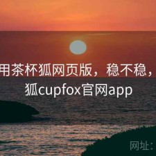 刚用用茶杯狐网页版，稳不稳，茶杯狐cupfox官网app