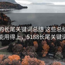 51网的长尾关键词总结 这些总结你可能用得上，5188长尾关键词