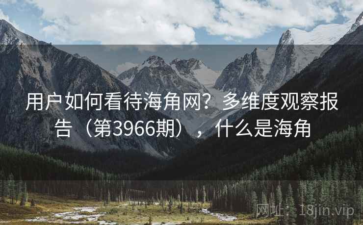 用户如何看待海角网?多维度观察报告(第3966期),什么是海角 第1张 用户如何看待海角网?多维度观察报告(第3966期),什么是海角 第1张